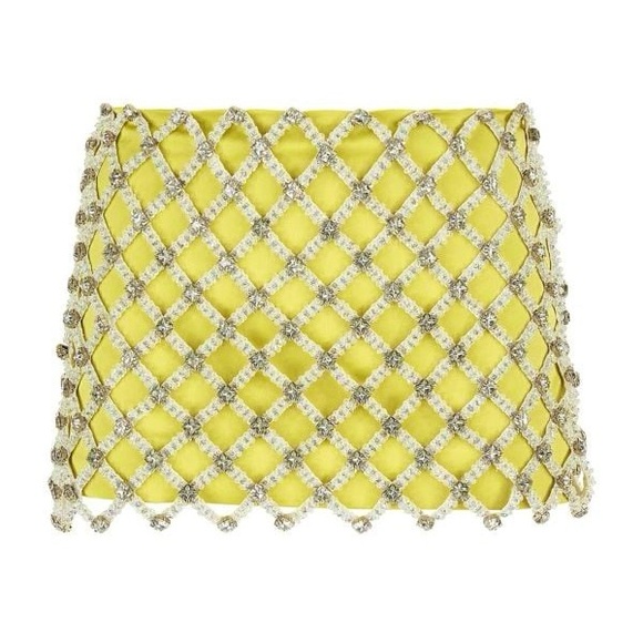 THE ATTICO Joss Embellished Mini Skirt In Lime - Picture 1 of 12